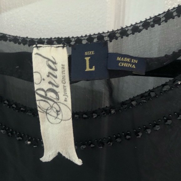 BIRD BY JUICY COUTURE Sheer Beaded Cut Out Blouse - Picture 3 of 6